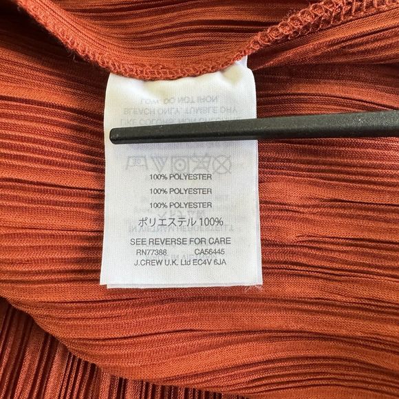 Madewell Top Women XSmall Burnt Orange Texture Thread Micropleat Tank Thin Strap - Picture 7 of 8